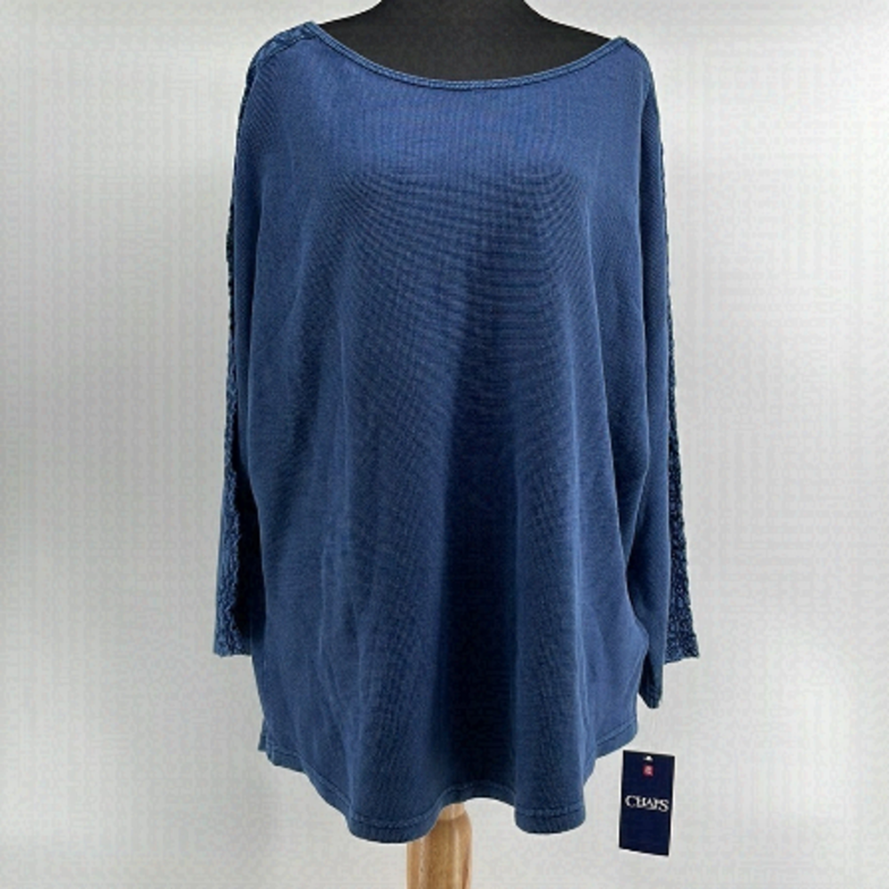 𝅺CHAPS NWT slip waffle top with shoulder detail sz XL